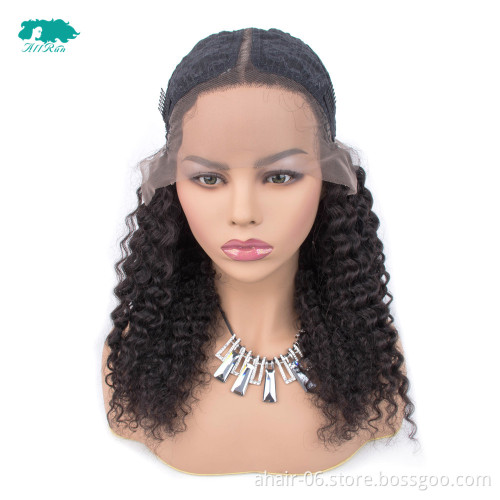Wholesale Unprocessed 180% Density 100% Virgin Brazilian Human Hair Deep Wave Lace Front Wigs For Black Woman YouTube Hot Wig